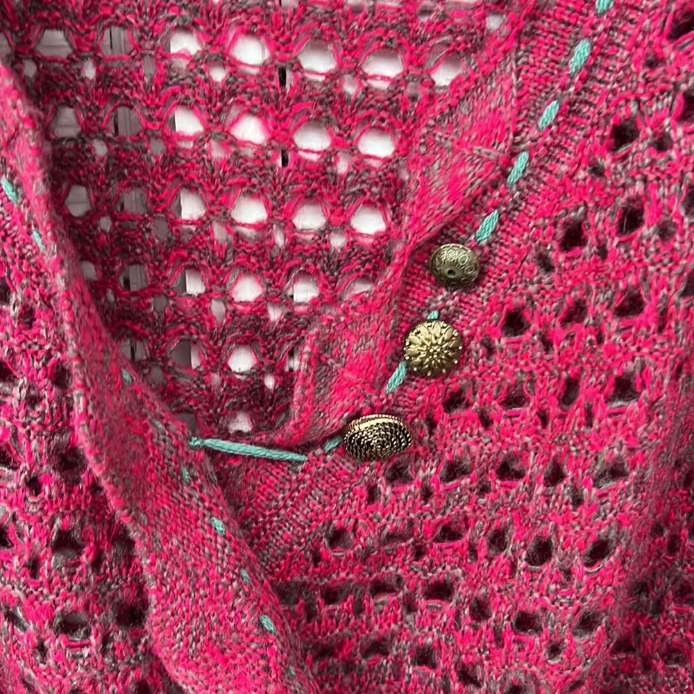 Anthro Nick & Mo Sweater Raspberry Color - Picture 2 of 5